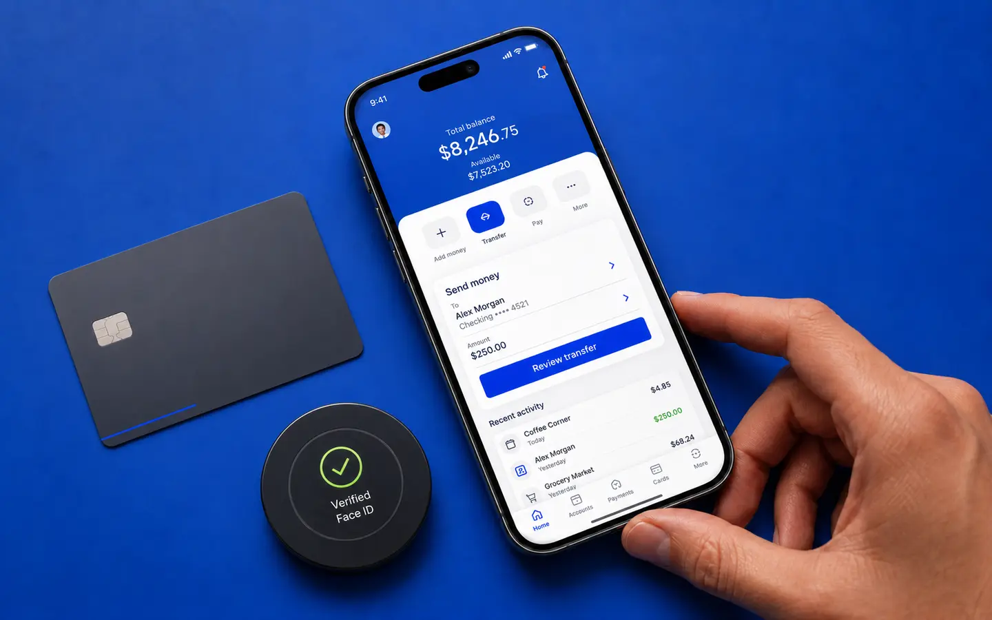 Fintech iOS app interface