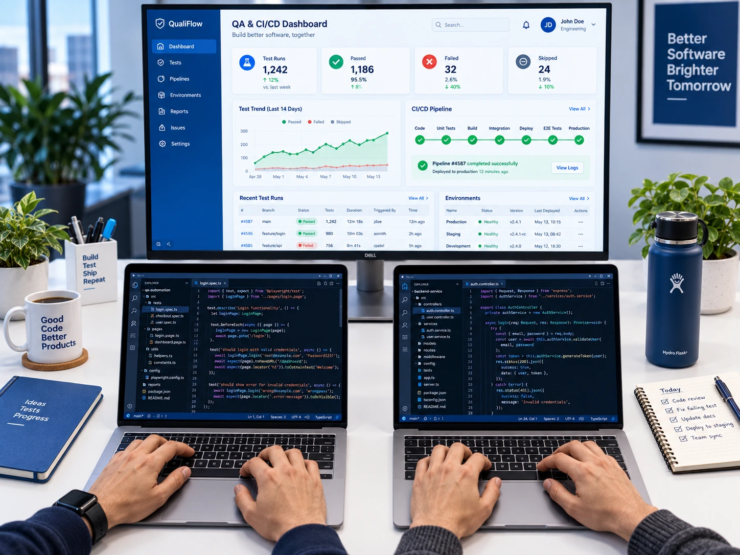 Dedicated mobile and QA development workspace