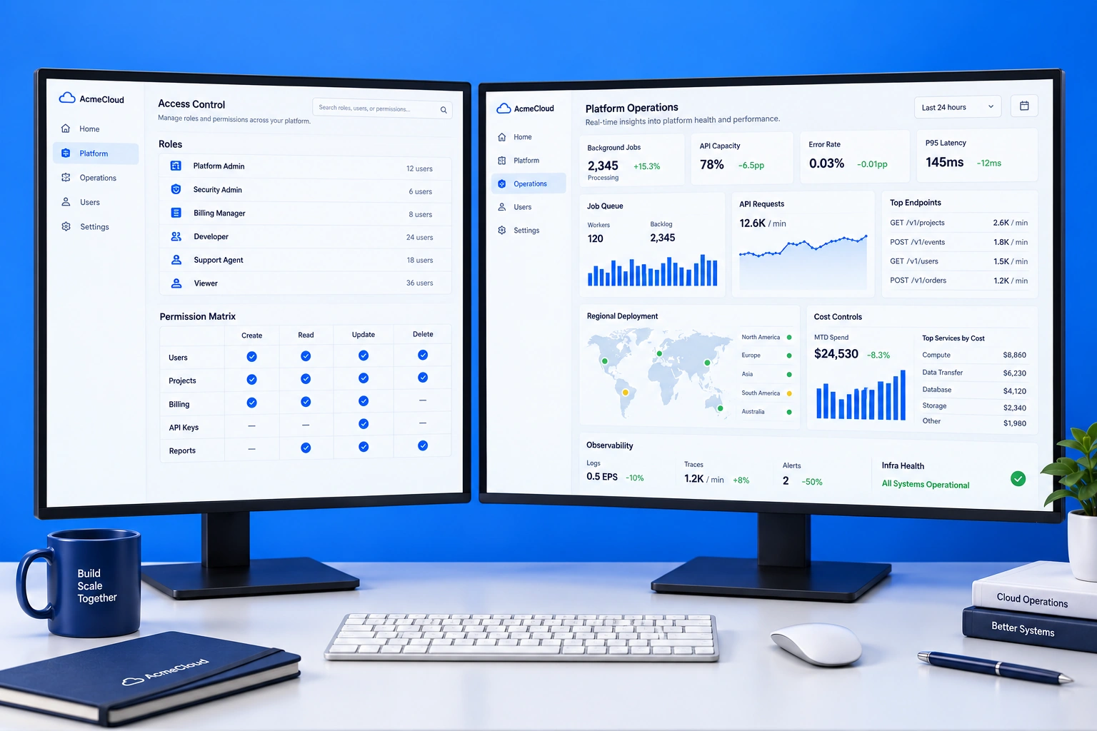 Role based enterprise platform scaling architecture