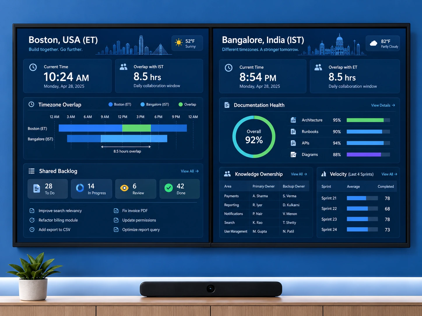 Distributed enterprise engineering collaboration dashboard