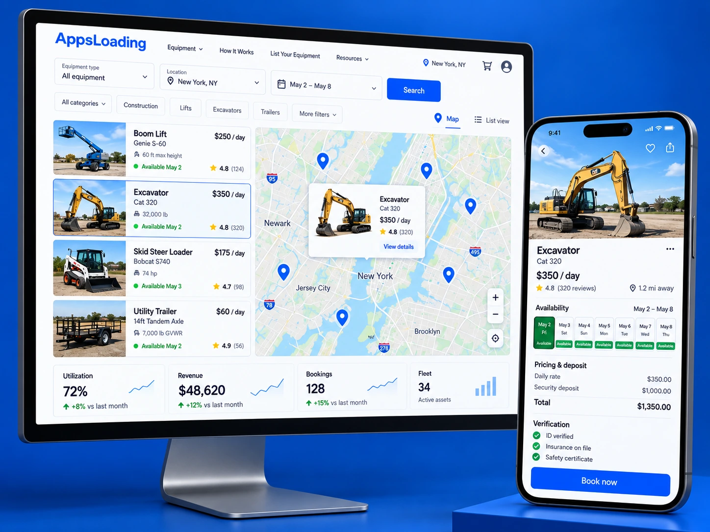 Marketplace operations dashboard for listings, availability, orders and seller performance
